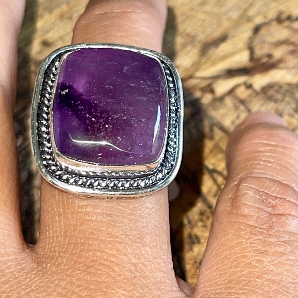 Purple Amethyst Ring Size 7 1/4